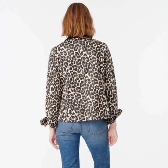 Brand New With Tags J. Crew Leopard Print Barn Coat Jacket XS - Picture 6 of 8